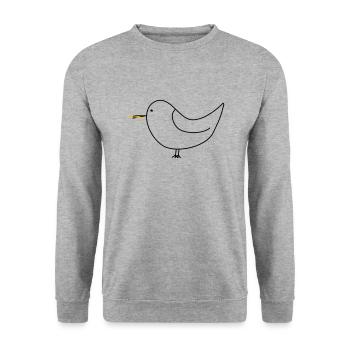 Seagull with fries - Unisex Sweatshirt - salt & pepper - Front - Alina (178cm) & Michal (187cm)