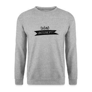 Total unterhopft - Unisex Pullover - Weißgrau meliert - Vorne - Alina (178cm) & Michal (187cm)