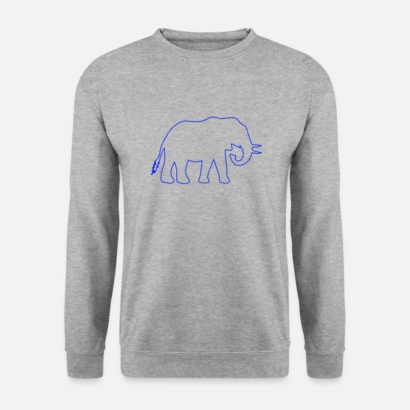 elefant umriss - Unisex Pullover - Weißgrau meliert