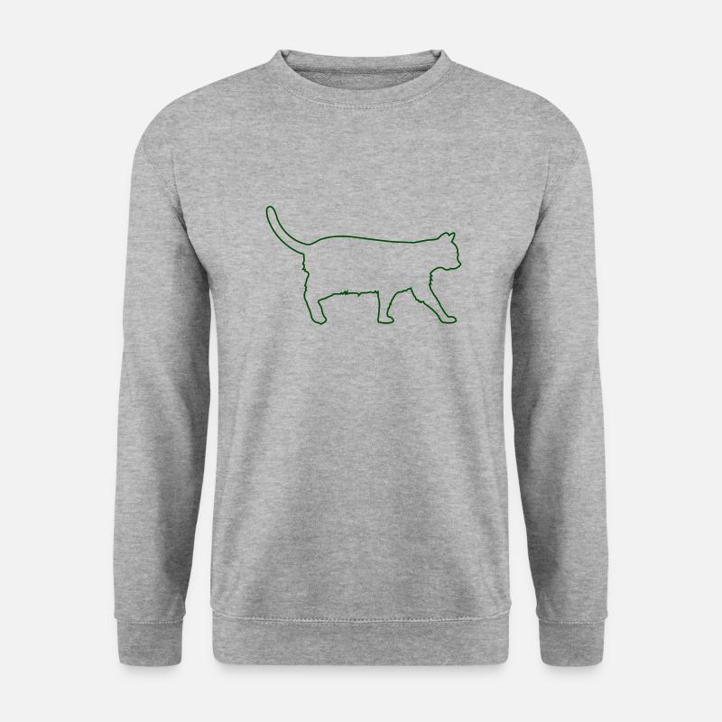 katze - Unisex Pullover - Weißgrau meliert