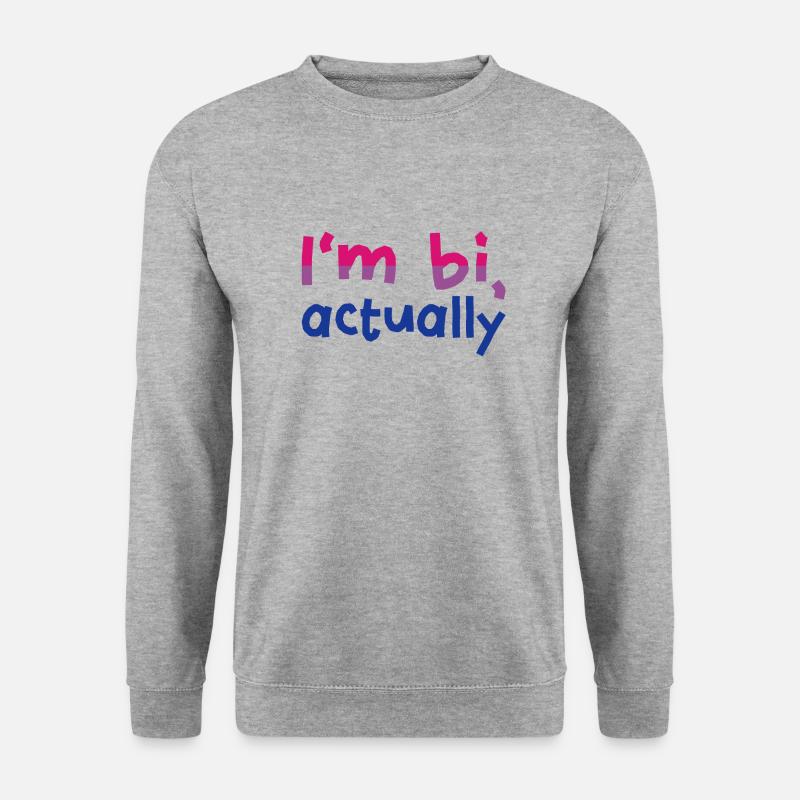 I'm bi, actually - Unisex Pullover - Weißgrau meliert