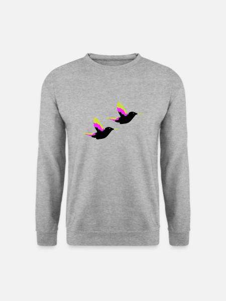 kolibri birds - Unisex Pullover - Weißgrau meliert