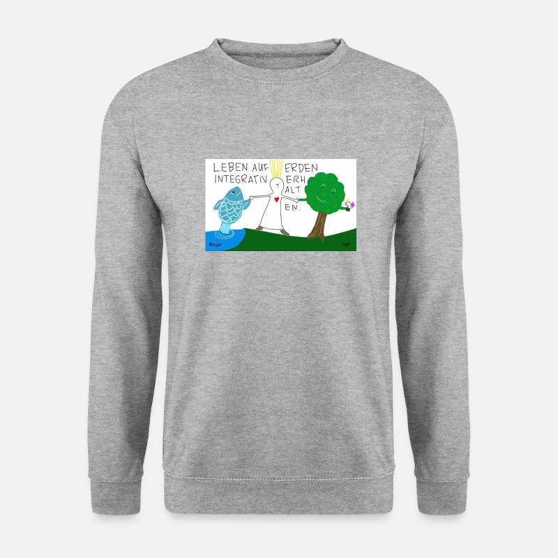 Leben auf Erden integrativ erhalten. - Unisex Pullover - Weißgrau meliert