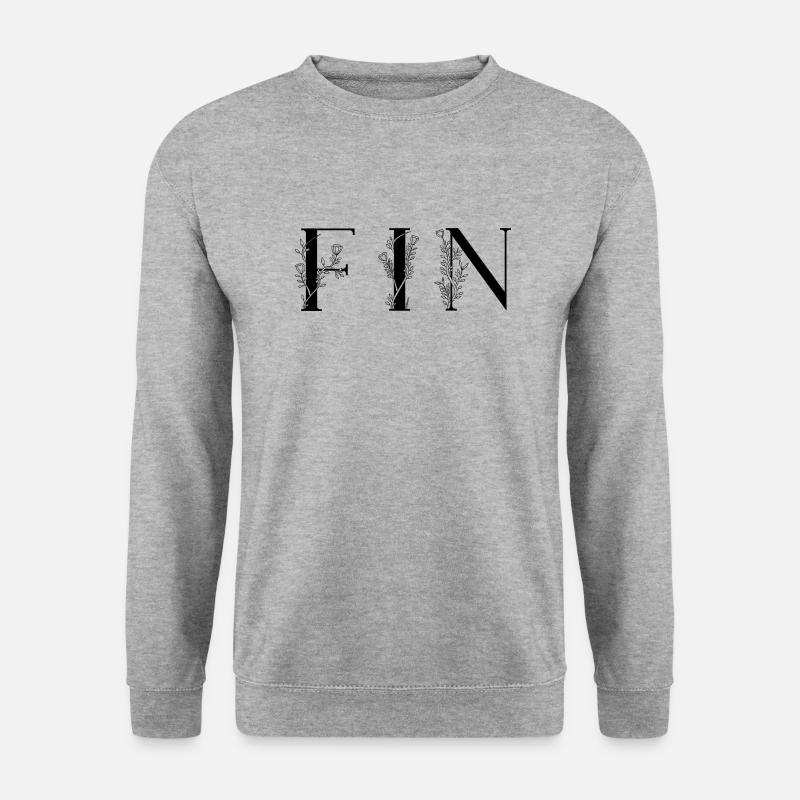 Name - Fin - Unisex Pullover - Weißgrau meliert
