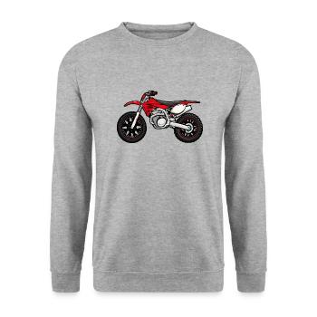 Moto Motocross Rouge - Sweat-shirt Unisexe - gris chiné - Devant - Alina (178cm) & Michal (187cm)
