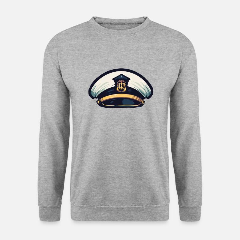 Captain Matrose Mütze - Unisex Pullover - Weißgrau meliert