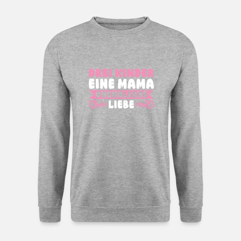 Mama Von 3 Kindern - Unisex Pullover - Weißgrau meliert
