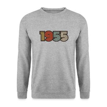 1955 retro vintage - Unisex Sweatshirt - salt & pepper - Front - Alina (178cm) & Michal (187cm)
