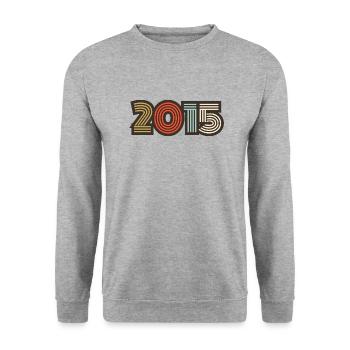 2015 rétro vintage - Sweat-shirt Unisexe - gris chiné - Devant - Alina (178cm) & Michal (187cm)