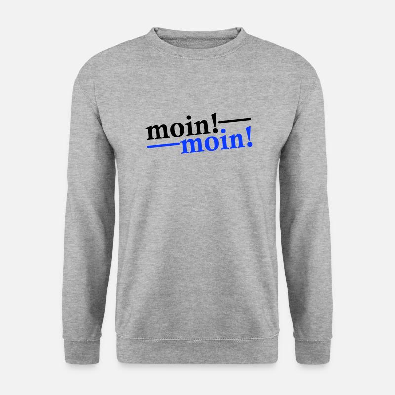 Moin Moin Gruß - Unisex Pullover - Weißgrau meliert