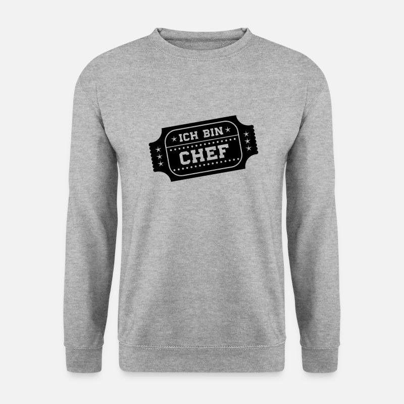 ich bin chef - Unisex Pullover - Weißgrau meliert