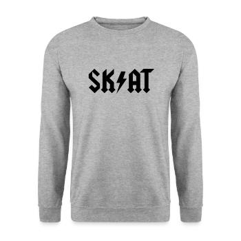 Skat - Unisex Pullover - Weißgrau meliert - Vorne - Alina (178cm) & Michal (187cm)