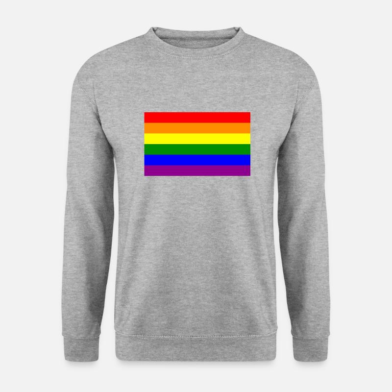 gay flag - Unisex Pullover - Weißgrau meliert
