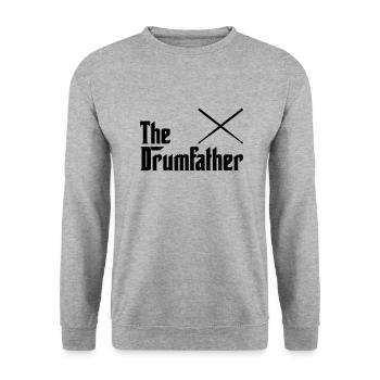 Drumfather T-Shirt Gift Idea Birthday Funny - Unisex Sweatshirt - salt & pepper - Front - Alina (178cm) & Michal (187cm)