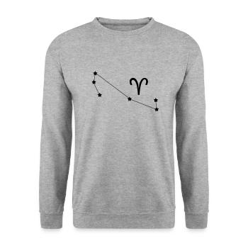 Sternbild Widder Sternzeichen - Unisex Pullover - Weißgrau meliert - Vorne - Alina (178cm) & Michal (187cm)