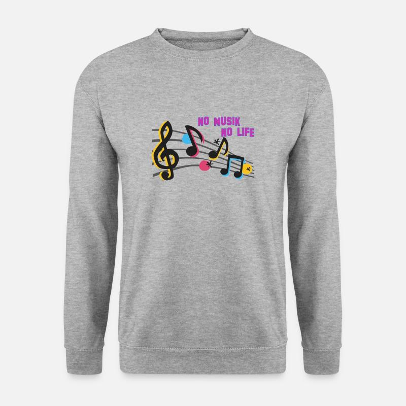 Musikalische Symbole - Unisex Pullover - Weißgrau meliert