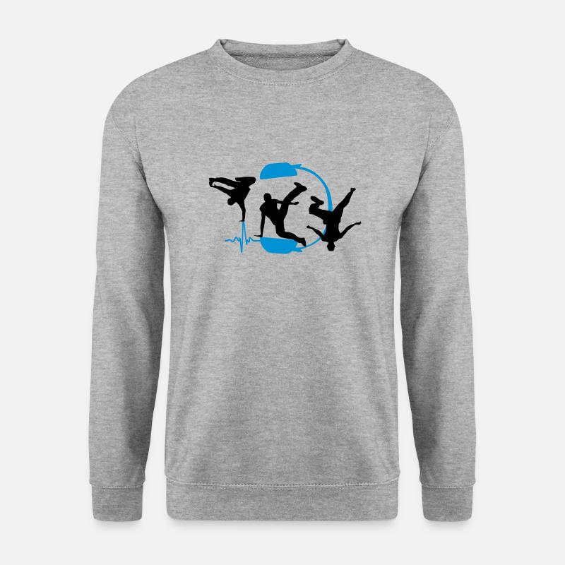 breakdancer - Unisex Pullover - Weißgrau meliert