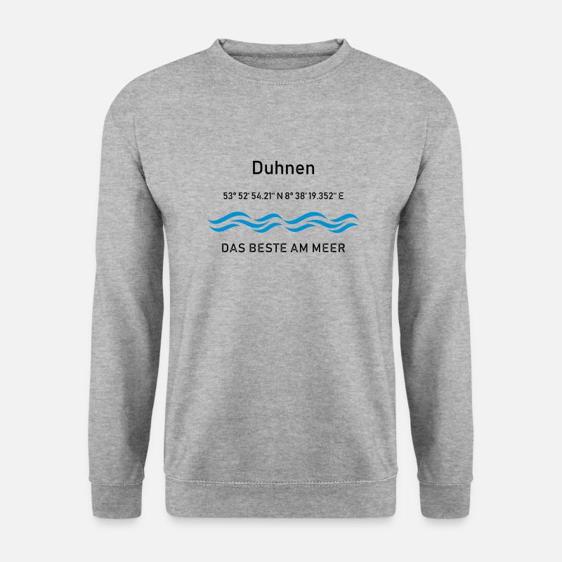 Duhnen - das beste am Meer - Unisex Pullover - Weißgrau meliert