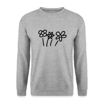 3 Flowers - Unisex Sweatshirt - salt & pepper - Front - Alina (178cm) & Michal (187cm)