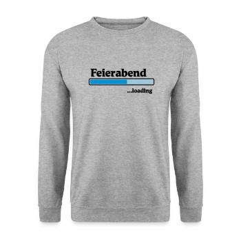 Feierabend loading - Unisex Pullover - Weißgrau meliert - Vorne - Alina (178cm) & Michal (187cm)