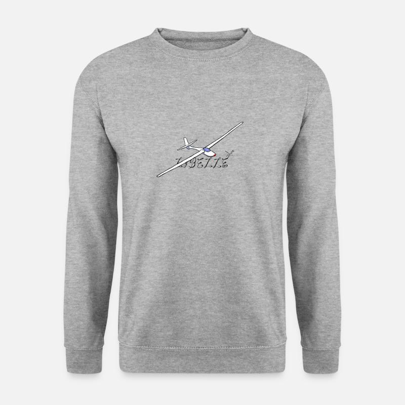 Libelle Segelflugzeug - Unisex Pullover - Weißgrau meliert