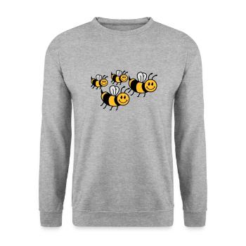 Jolie petite famille d'abeilles - Sweat-shirt Unisexe - gris chiné - Devant - Alina (178cm) & Michal (187cm)