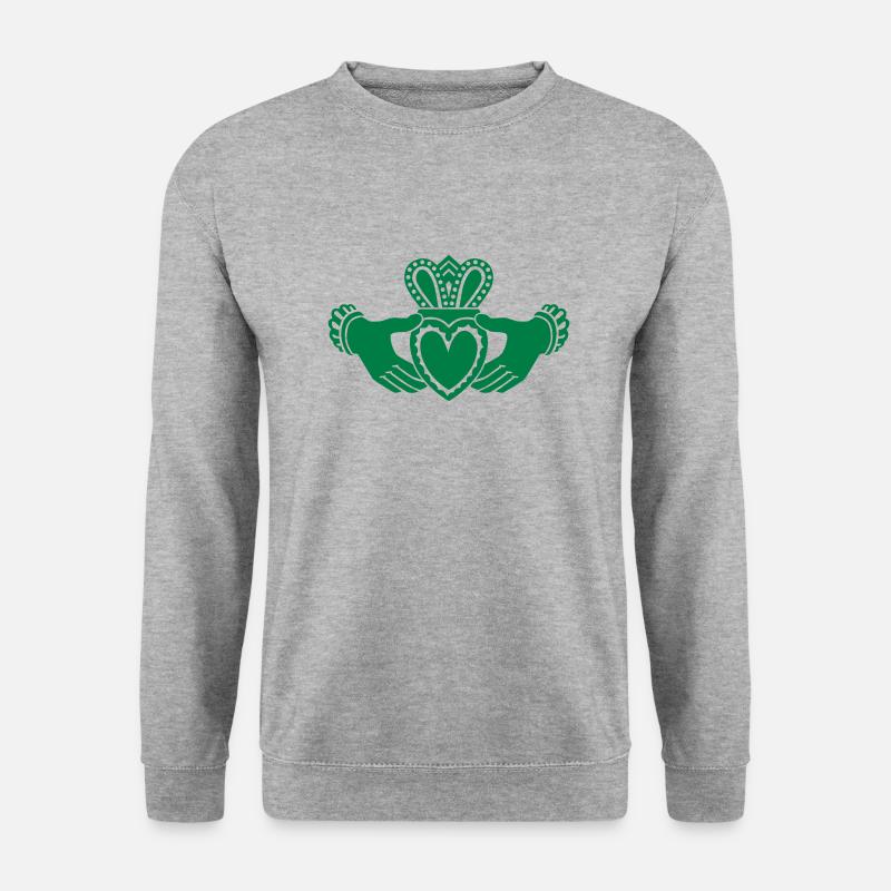 Claddagh - Unisex Pullover - Weißgrau meliert