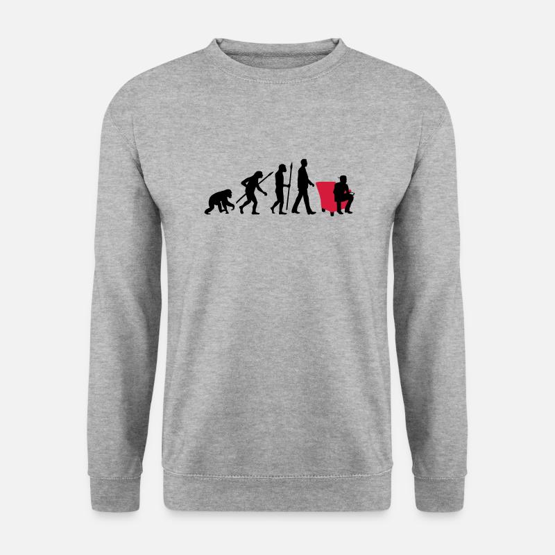 evolution_of_man_pc_console_gamer02_2c - Unisex Pullover - Weißgrau meliert