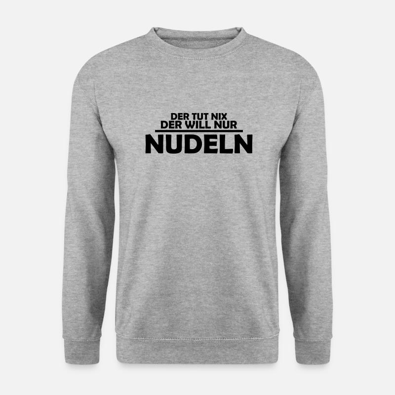 der tut nix, der will nur nudeln - Unisex Pullover - Weißgrau meliert