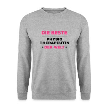 Physiotherapy Physio Krankengymnast Kiné Doctor - Unisex Sweatshirt - salt & pepper - Front - Alina (178cm) & Michal (187cm)
