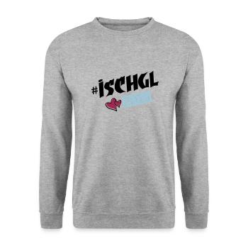 ischgl 2019 herzchen - Unisex Pullover - Weißgrau meliert - Vorne - Alina (178cm) & Michal (187cm)