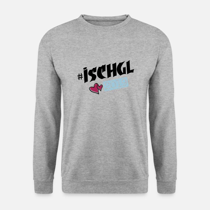 ischgl 2019 herzchen - Unisex Pullover - Weißgrau meliert