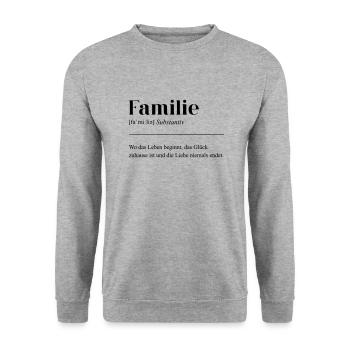 Familie lustiger Dudeneintrag - Unisex Pullover - Weißgrau meliert - Vorne - Alina (178cm) & Michal (187cm)