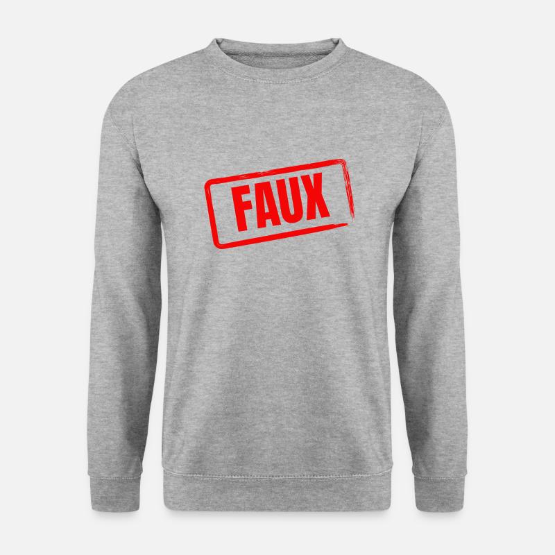 FALSCH - Unisex Pullover - Weißgrau meliert