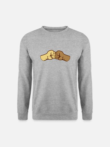 2 Bro Fist BLM Fäuste Freunde Team Begrüßung - Unisex Pullover - Weißgrau meliert