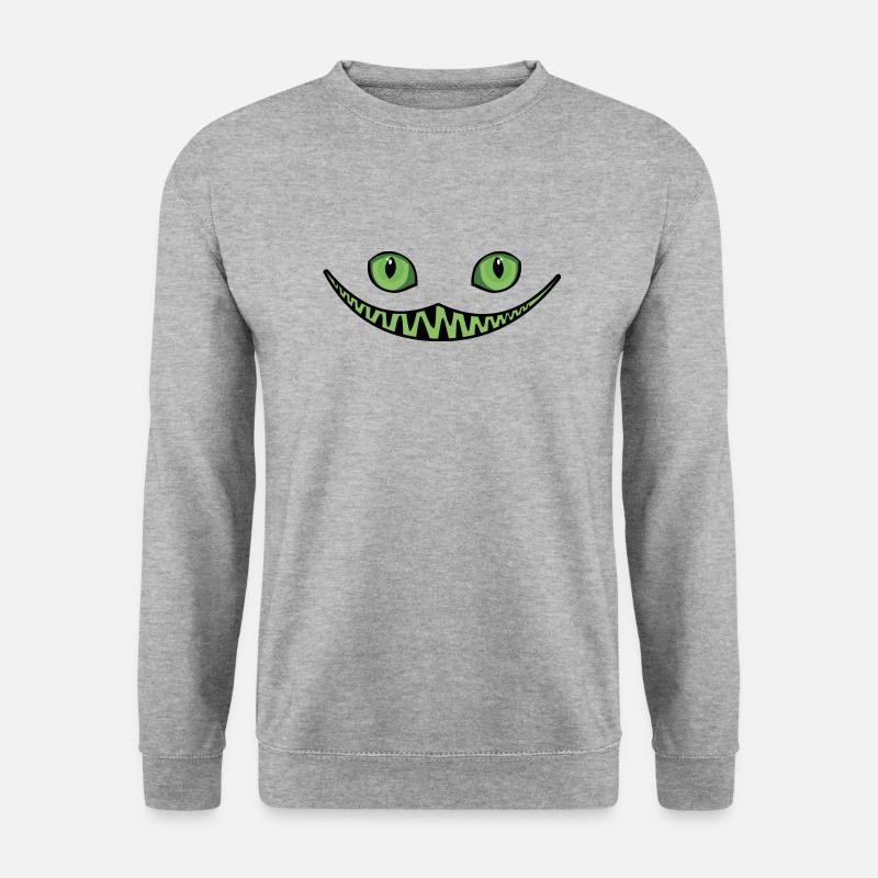 Halloween grinsen - Unisex Pullover - Weißgrau meliert