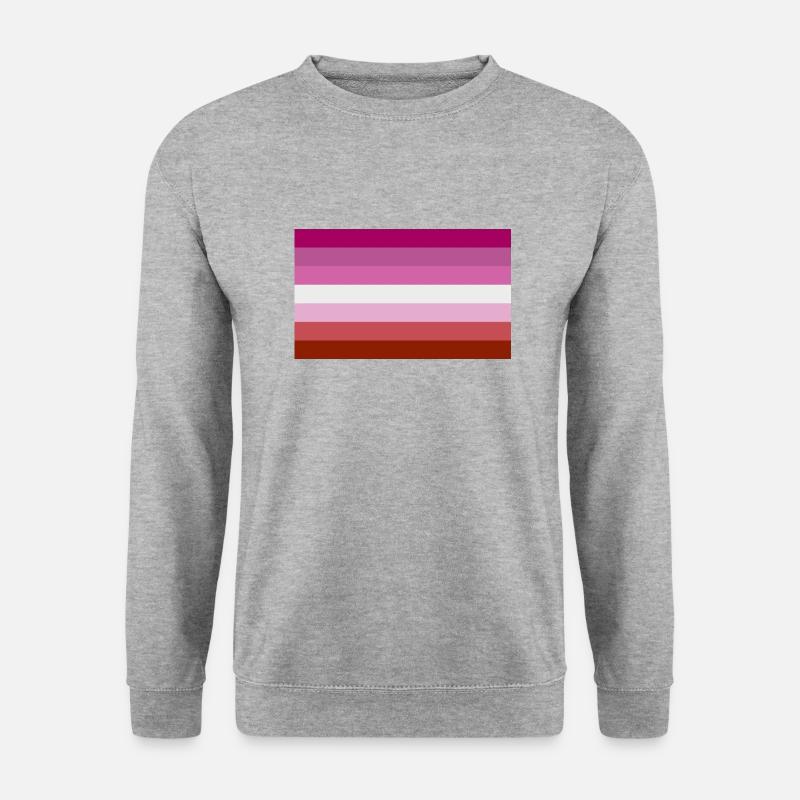 Lesbische Flagge - Unisex Pullover - Weißgrau meliert