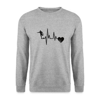 Entraîneur de football Joueur de football fréquence cardiaque Joueur de football - Sweat-shirt Unisexe - gris chiné - Devant - Alina (178cm) & Michal (187cm)