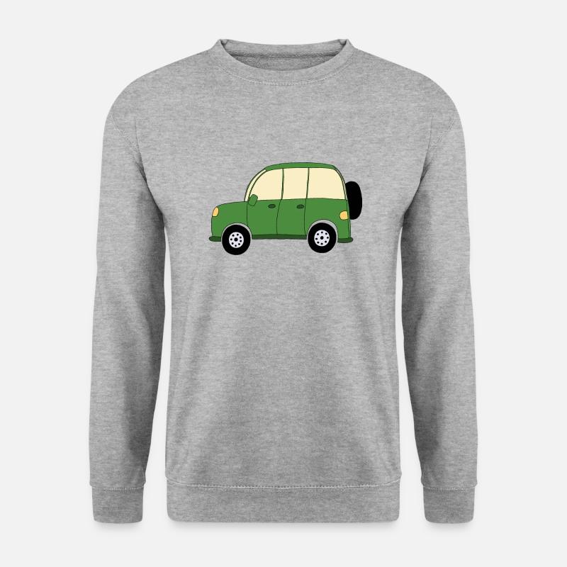 Grünes Auto - Unisex Pullover - Weißgrau meliert