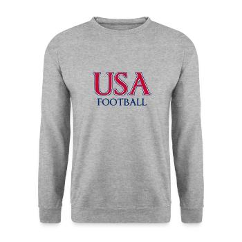 USA Football - National Colors - United States - Unisex Pullover - Weißgrau meliert - Vorne - Alina (178cm) & Michal (187cm)