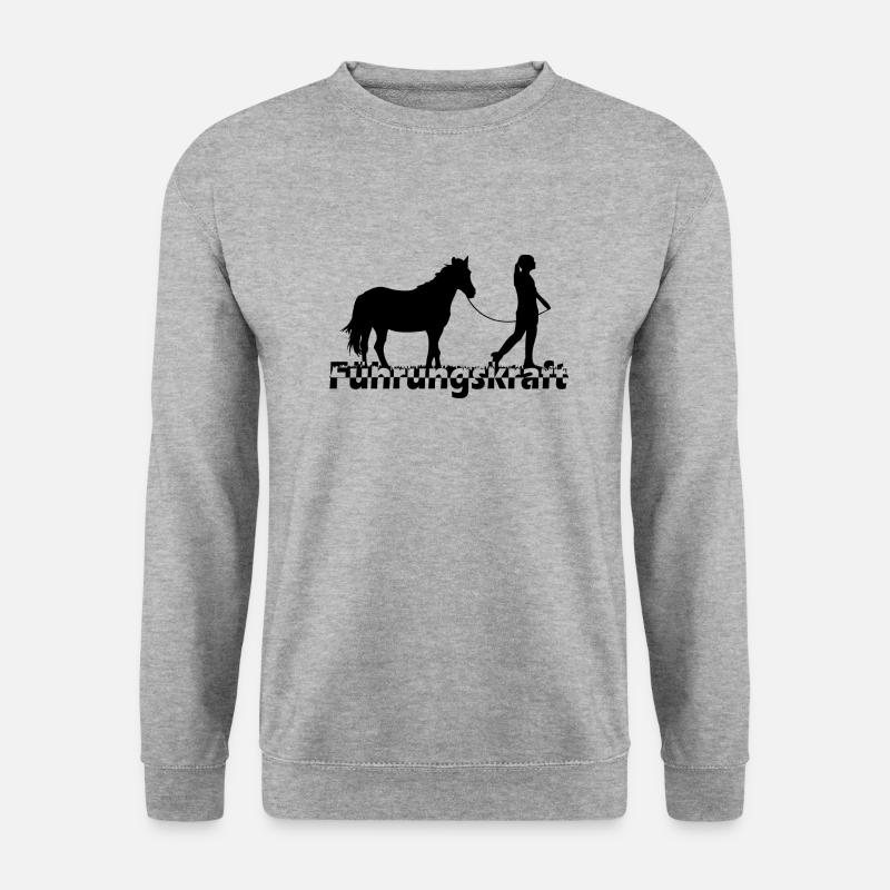 Führungskraft Pferd Motiv 4 - Unisex Pullover - Weißgrau meliert