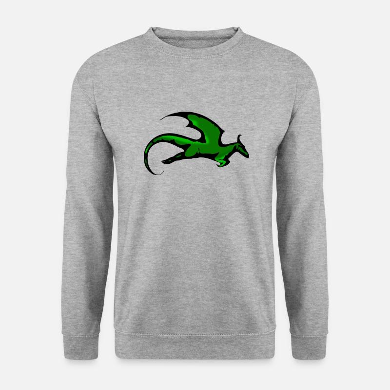 Drache - Unisex Pullover - Weißgrau meliert