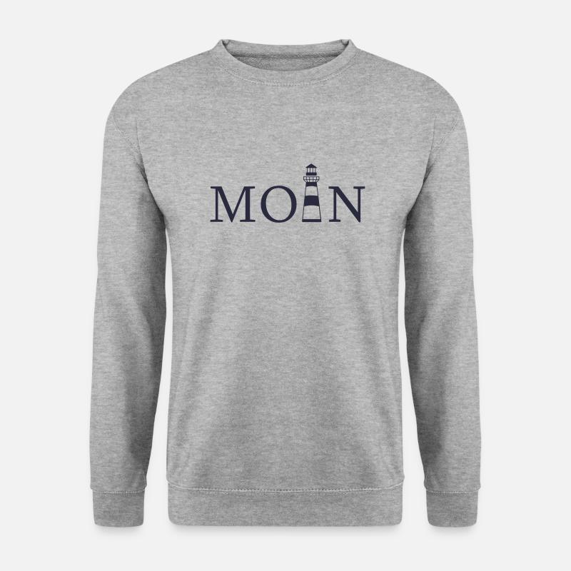 Moin Leuchtturm - Unisex Pullover - Weißgrau meliert
