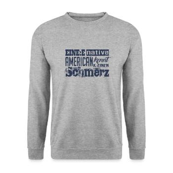 Selbstironie: Woke, Gendern & kulturelle Aneignung - Unisex Pullover - Weißgrau meliert - Vorne - Alina (178cm) & Michal (187cm)