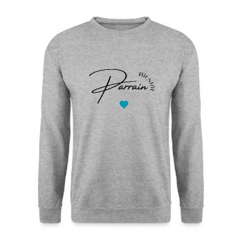 Bientôt parrain - Sweat-shirt Unisexe - gris chiné - Devant - Alina (178cm) & Michal (187cm)