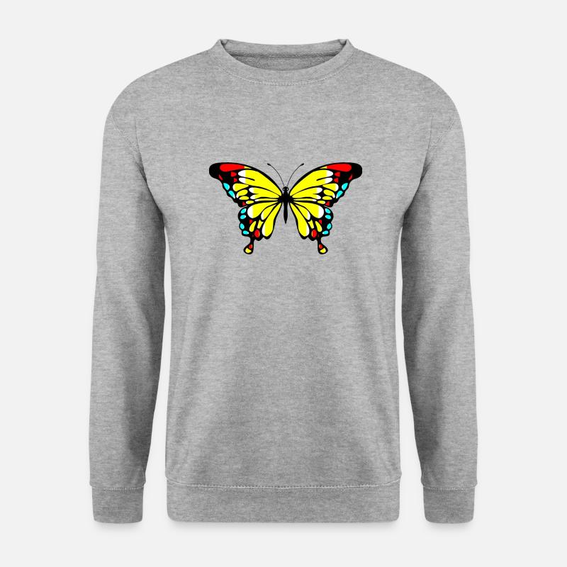 Schmetterling - Unisex Pullover - Weißgrau meliert