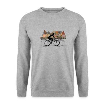 Cycliste - Sweat-shirt Unisexe - gris chiné - Devant - Alina (178cm) & Michal (187cm)