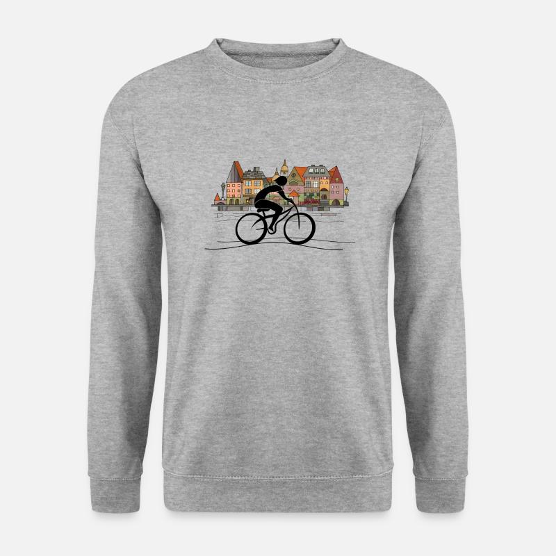 Radfahrer - Unisex Pullover - Weißgrau meliert