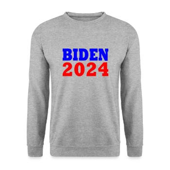 Joe biden 2024 - Unisex Sweatshirt - salt & pepper - Front - Alina (178cm) & Michal (187cm)