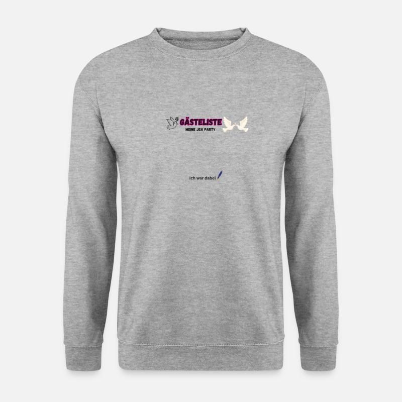 Gästeliste Junggesellenabschied - Unisex Pullover - Weißgrau meliert